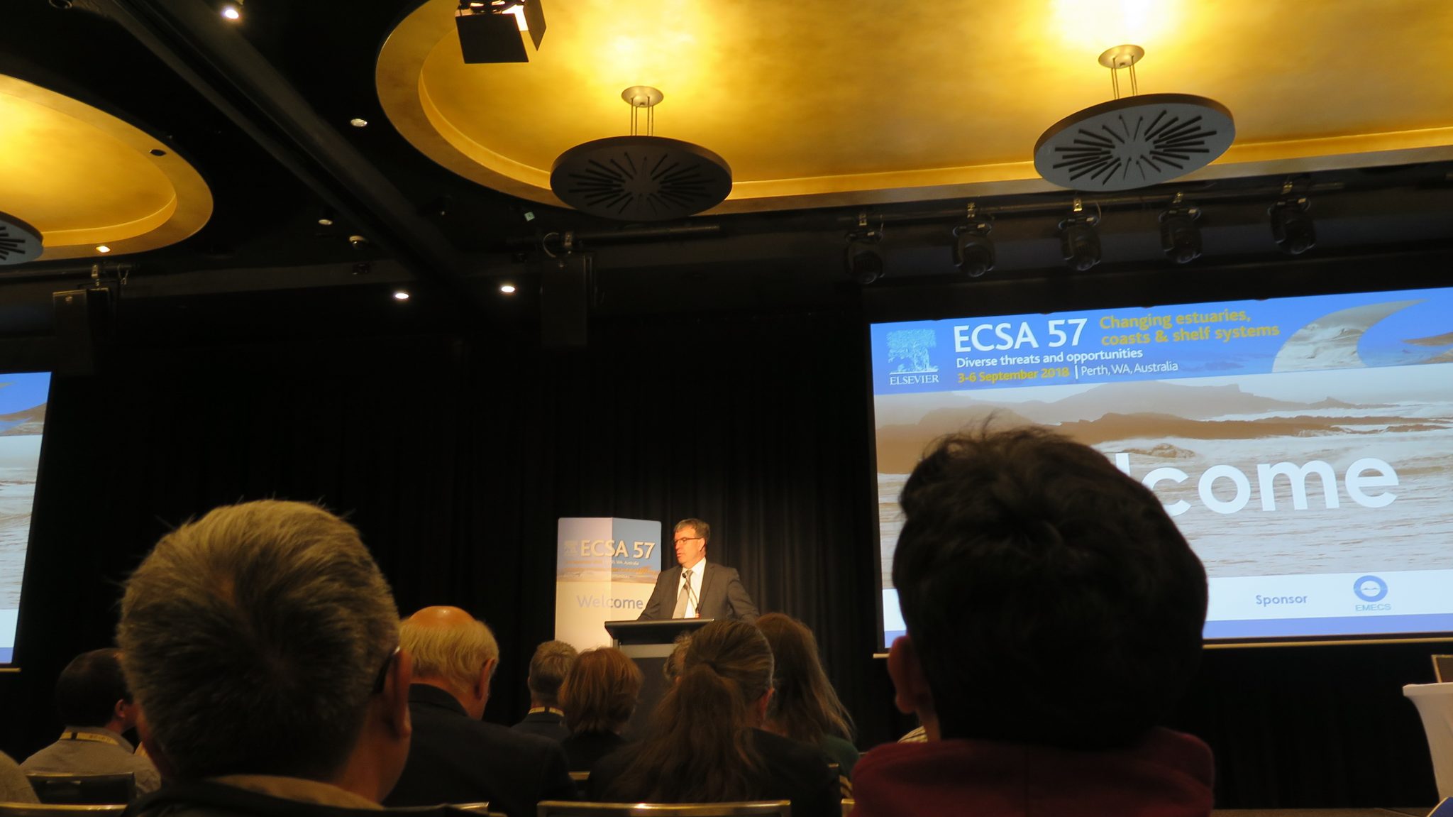 Dr. Luis Henríquez  presented his work on  Australia coastal estuaries changes at an international conference